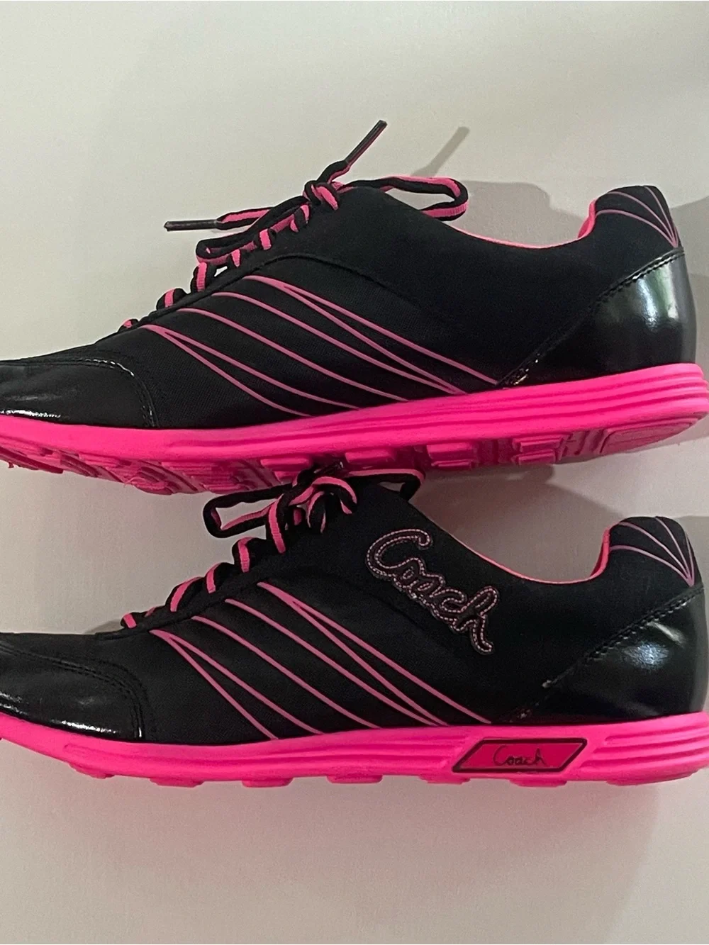 Coach black and pink Darla sneakers